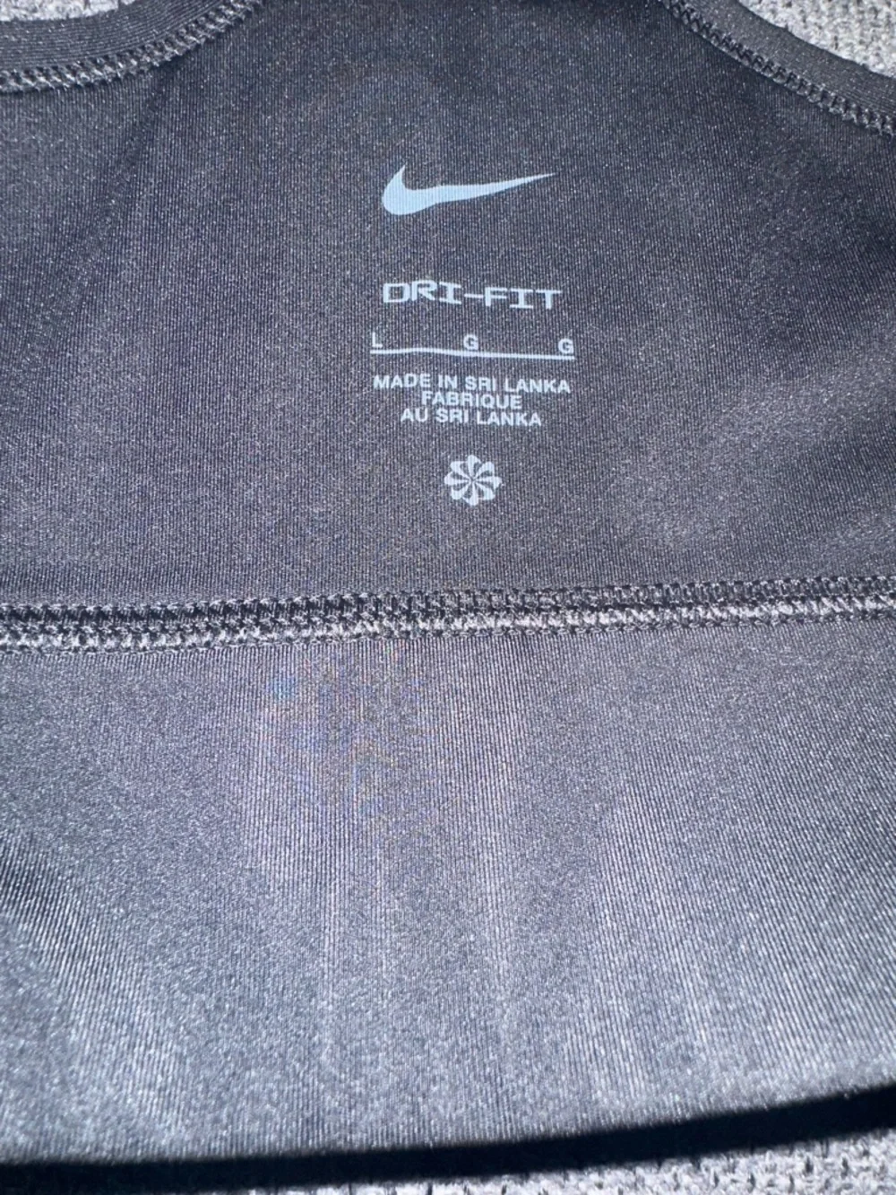 Nike Black Racerback Sports Bra with White Swoosh